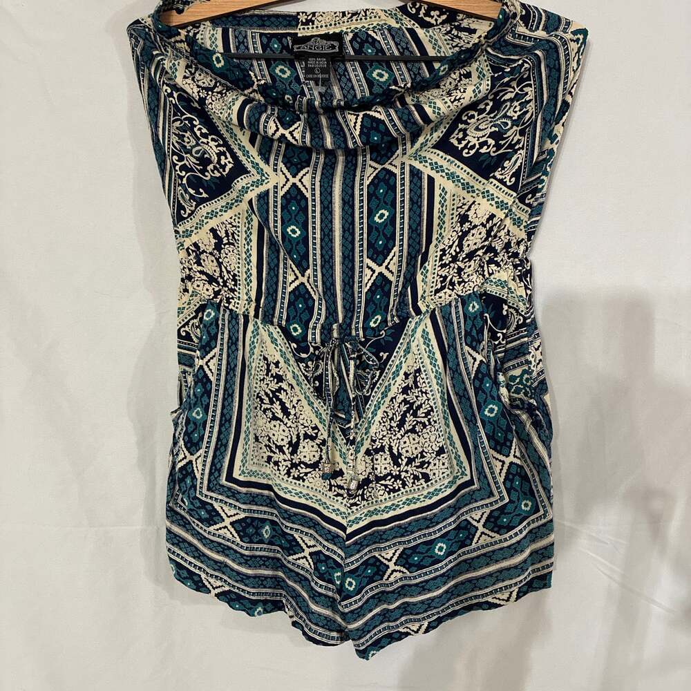 Angie Boho dark Blue, White & teal Strapless